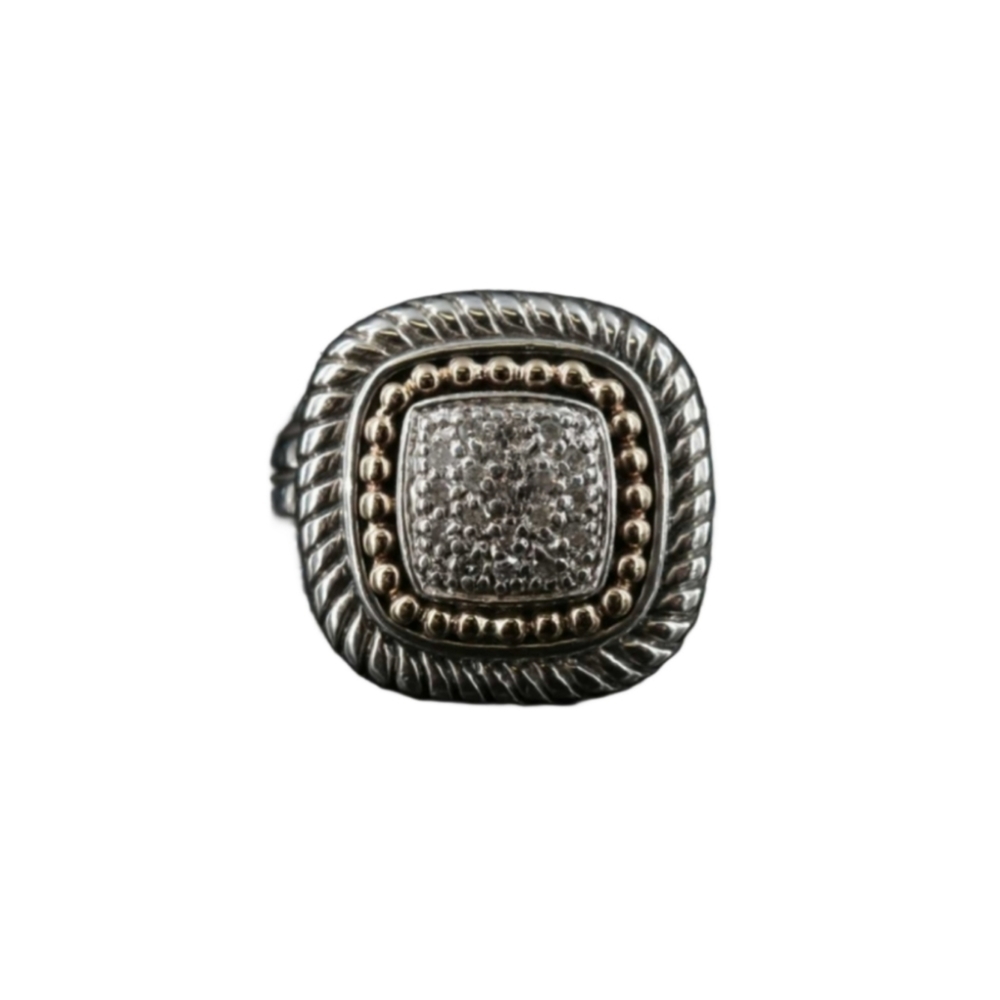 Elegant Silver and Gold-Tone Ring Size 9